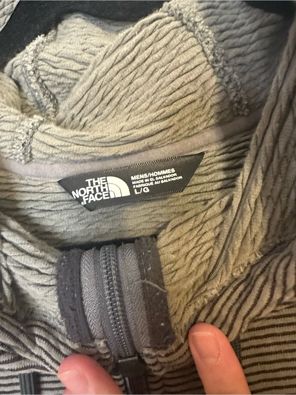 Men's Olive Green Striped Zip-Up Hooded Sweater